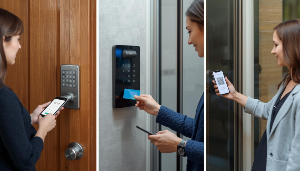 用途別（自宅・オフィス・ホテル等）で最適な認証方法が変わることを示す利用シーン
