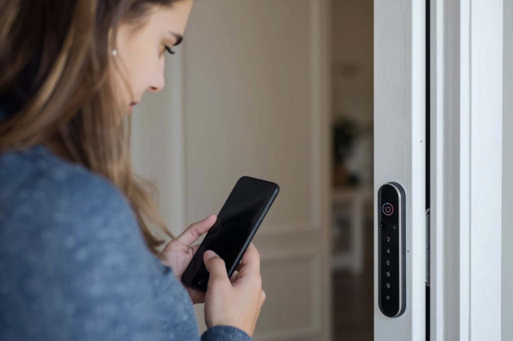 引き戸の鍵の形状を確認するための室内側の鍵周りイメージ