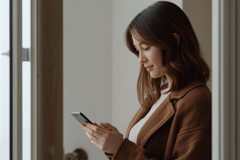 スマホアプリとICカードでスマートロックの認証を行うイメージ