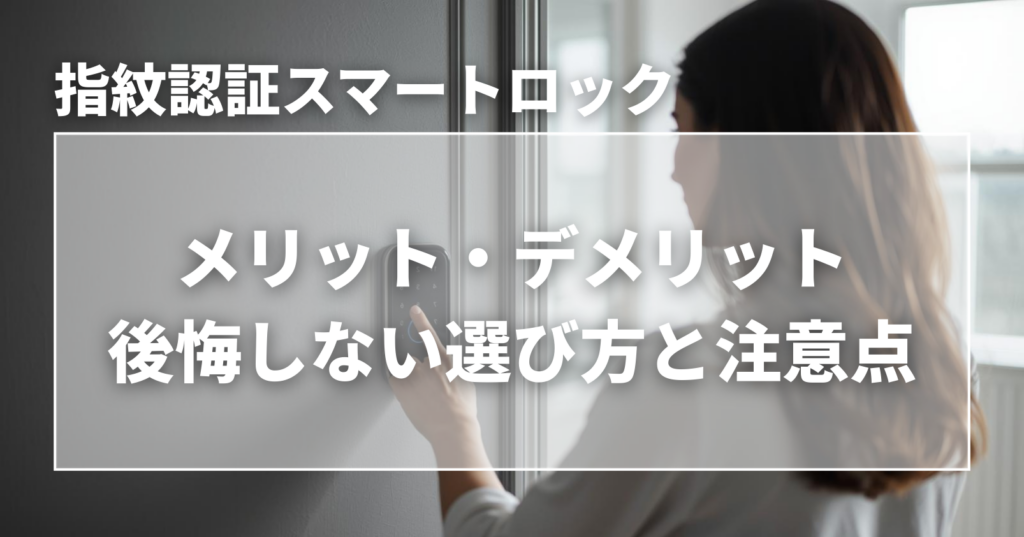 女性が指紋認証で玄関を解錠している様子