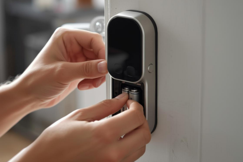 スマートロックの電池寿命と電池交換のイメージ