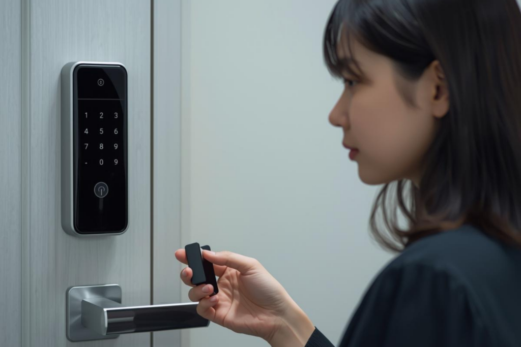 スマートロックの電池交換をするイメージ