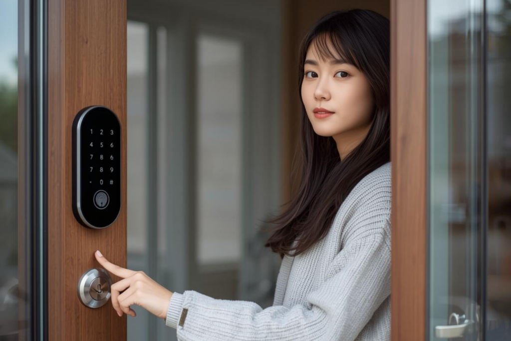 指紋認証など複数の解錠方法を使うイメージ