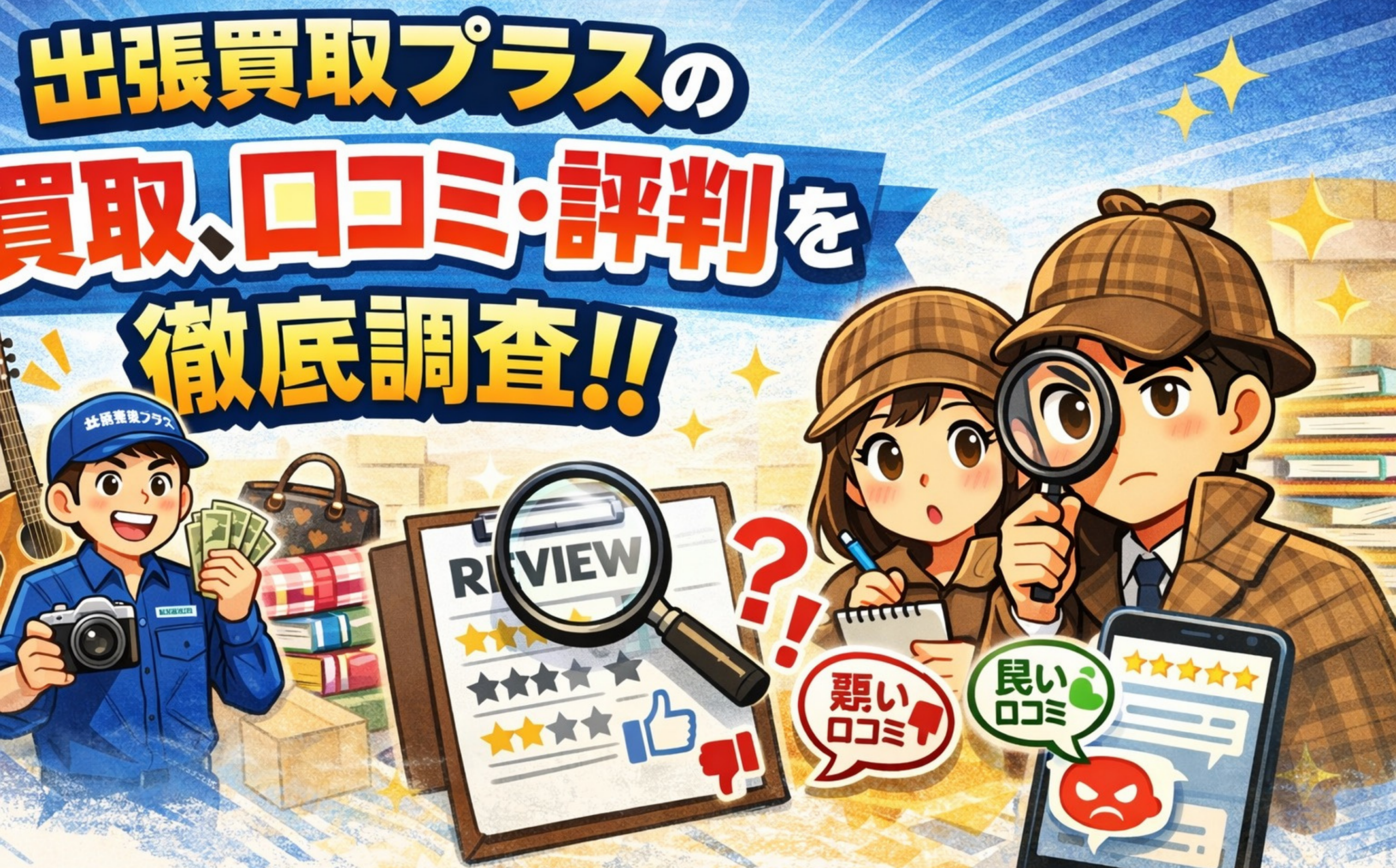 出張買取プラスの買取サービスと口コミ・評判を徹底調査したアイキャッチ画像