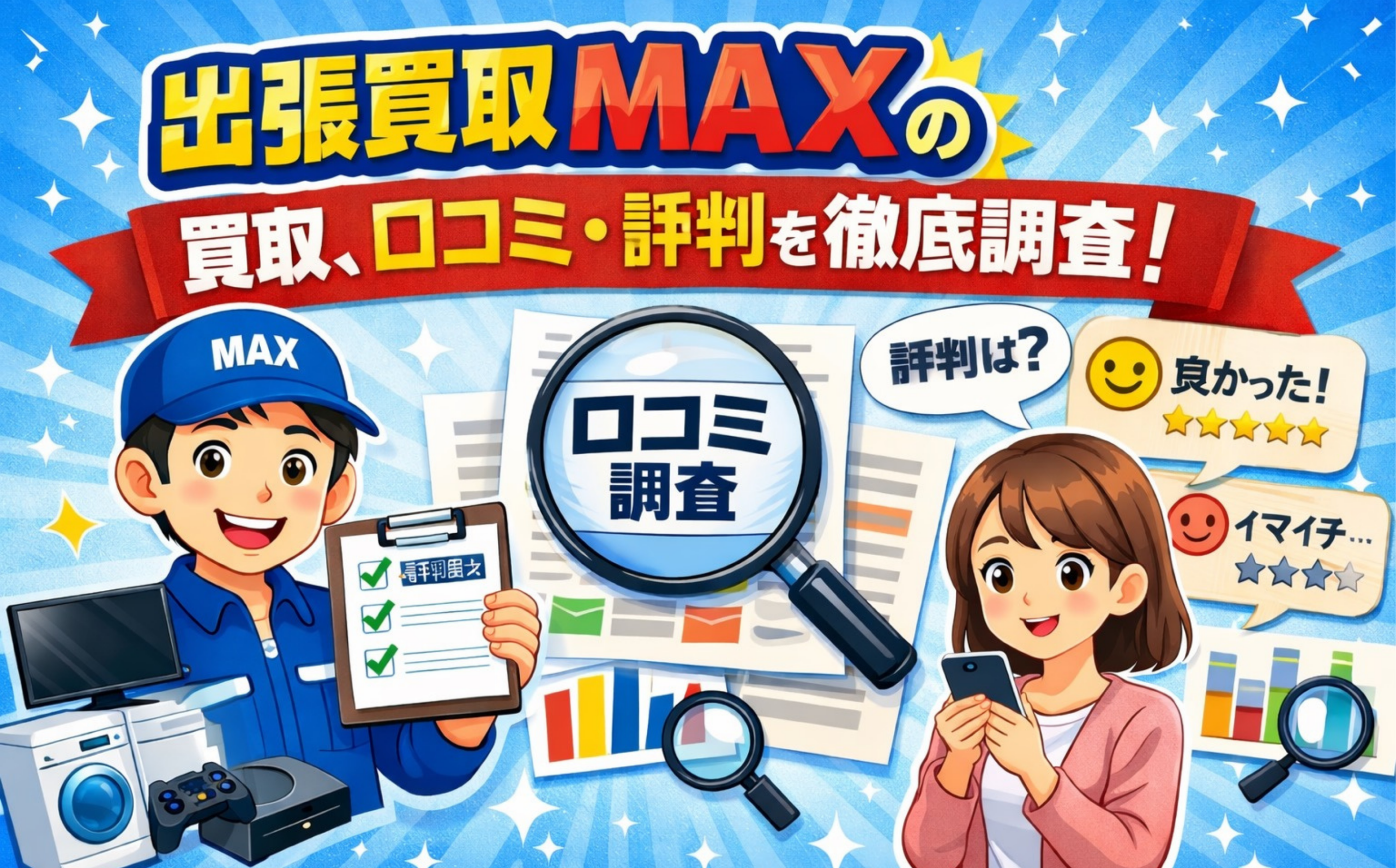 出張買取MAXの買取サービスについて、口コミ・評判を徹底調査した記事のアイキャッチ画像