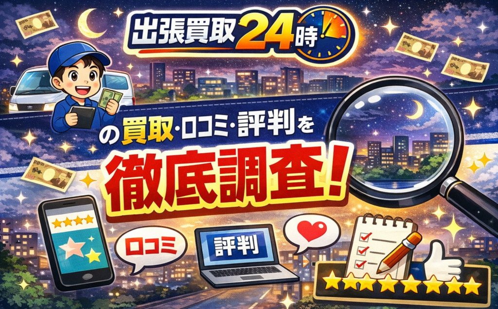 出張買取24時の買取サービスについて、口コミ・評判を徹底調査した記事のアイキャッチ画像