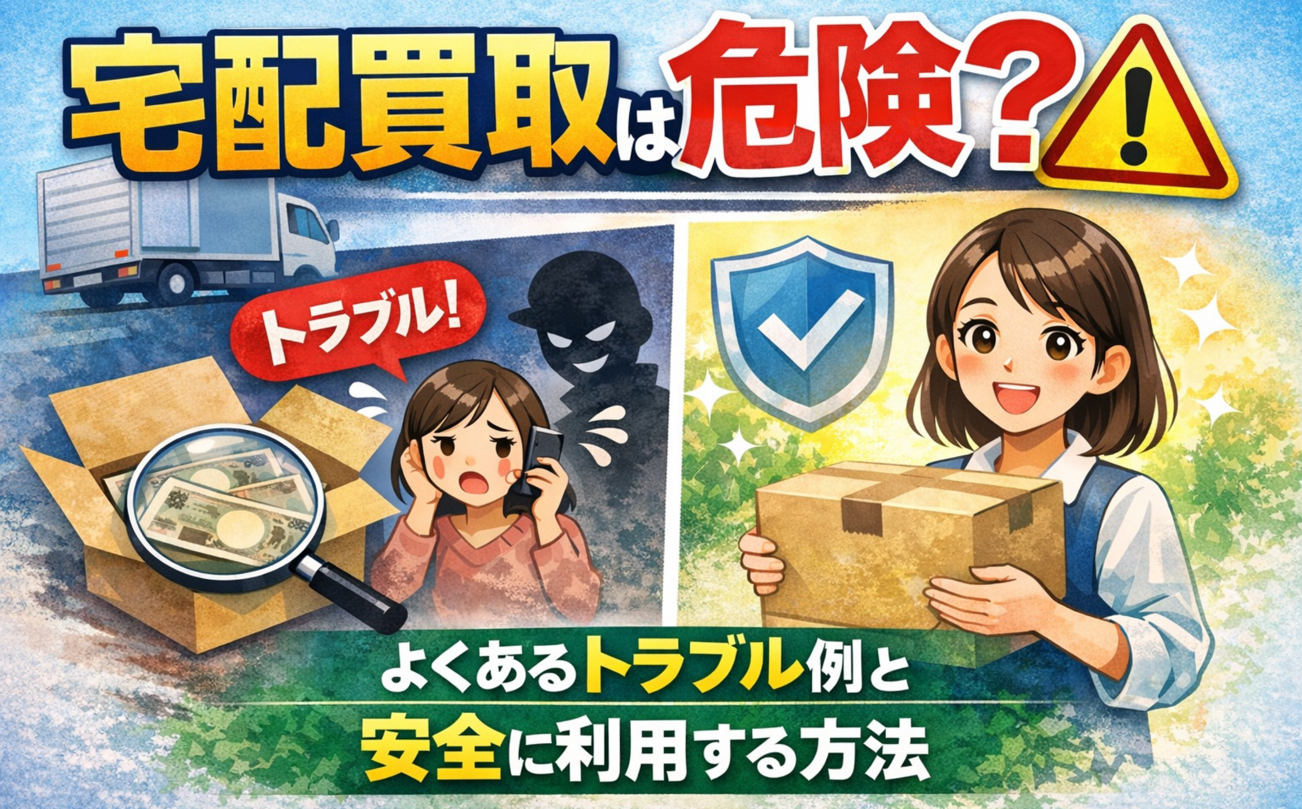 宅配買取は危険？実際のトラブル例と危険性
