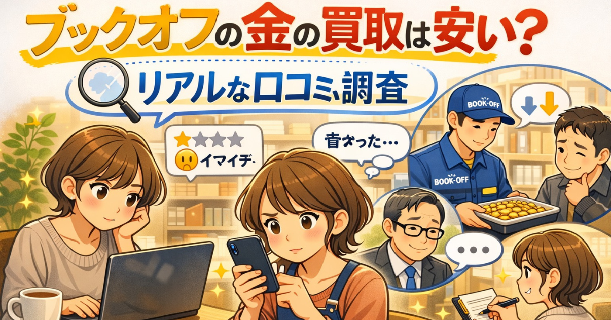 ブックオフの金の買取価格は？口コミと高く売るコツ