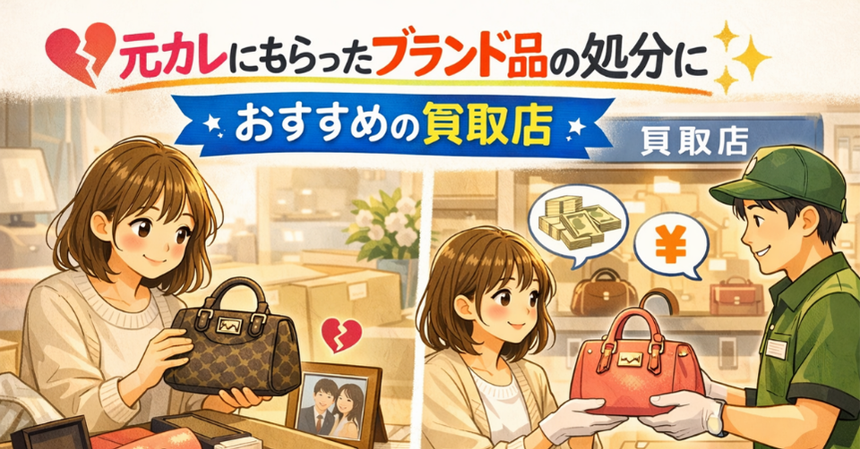 元カレのプレゼント処分方法とブランド品おすすめ買取業者を比較した記事のアイキャッチ画像
