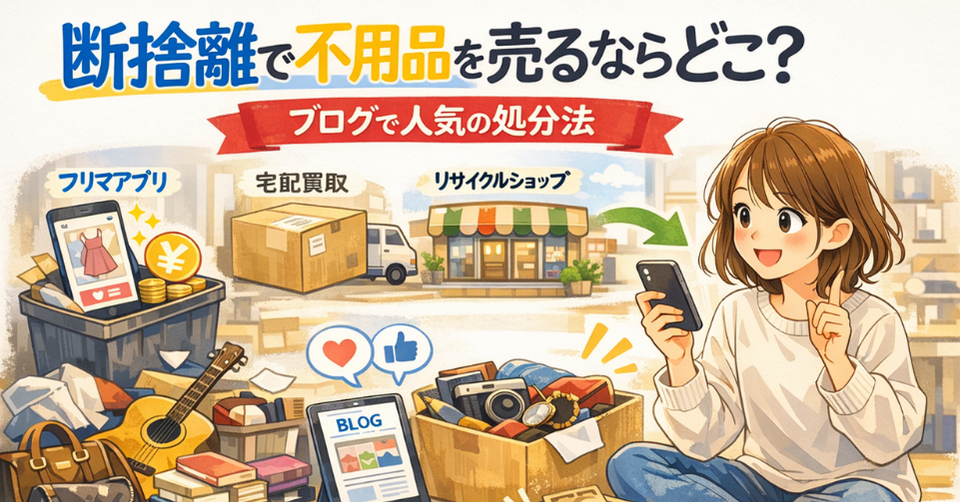 断捨離で不用品を売るならどこかおすすめ買取業者を比較した記事のアイキャッチ画像