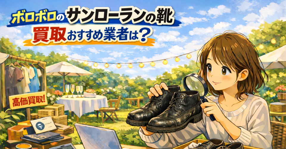 サンローランのボロボロの革靴を確認している様子