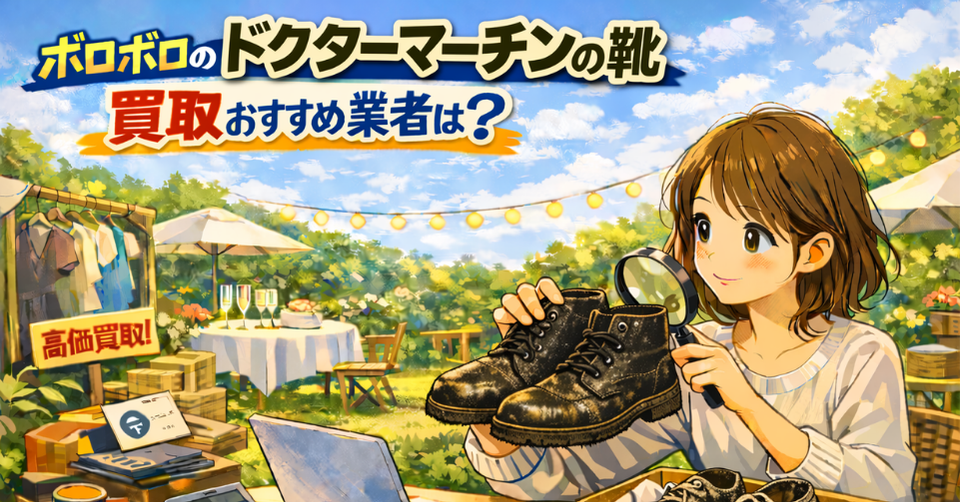 ドクターマーチンのボロボロのブーツを確認している様子