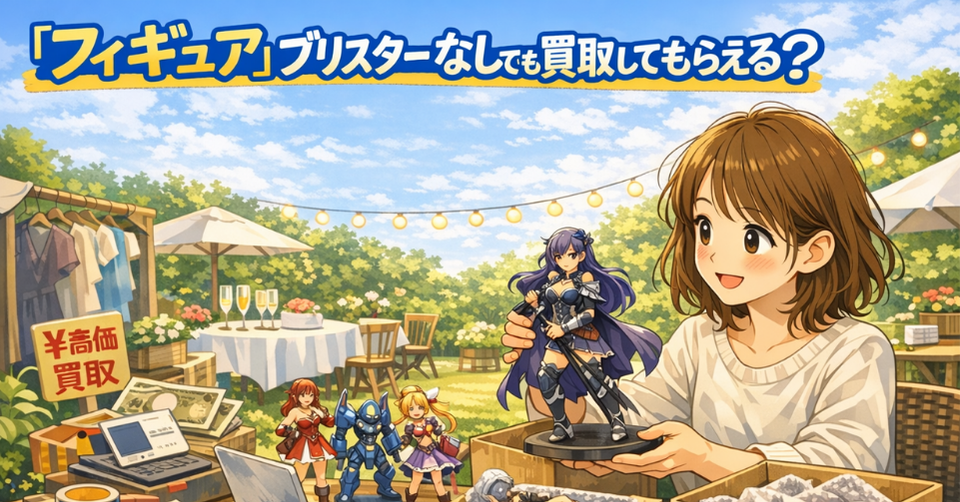 ブリスターなしのフィギュアを査定前に確認しながら手放し方を考えている人物のアイキャッチ画像
