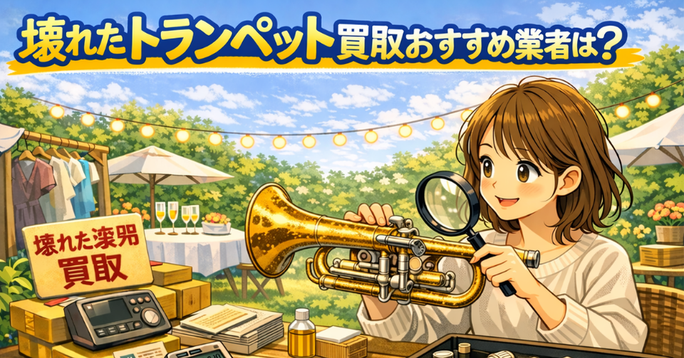 トランペットを分解・点検しながら状態を確認している様子